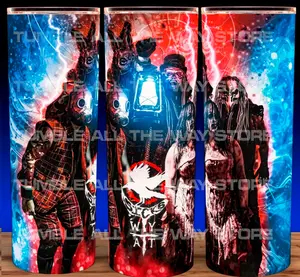 Wyatt Sicks Wrestling Let Us In with Bo Dallas - Nikki Cross - Joe Gacy - and More Cup Mug Tumbler 20oz Stainless Steel Tumbler with Slide Closure Lid, Reusable Plastic Straw, Handmade Design - Drinkware