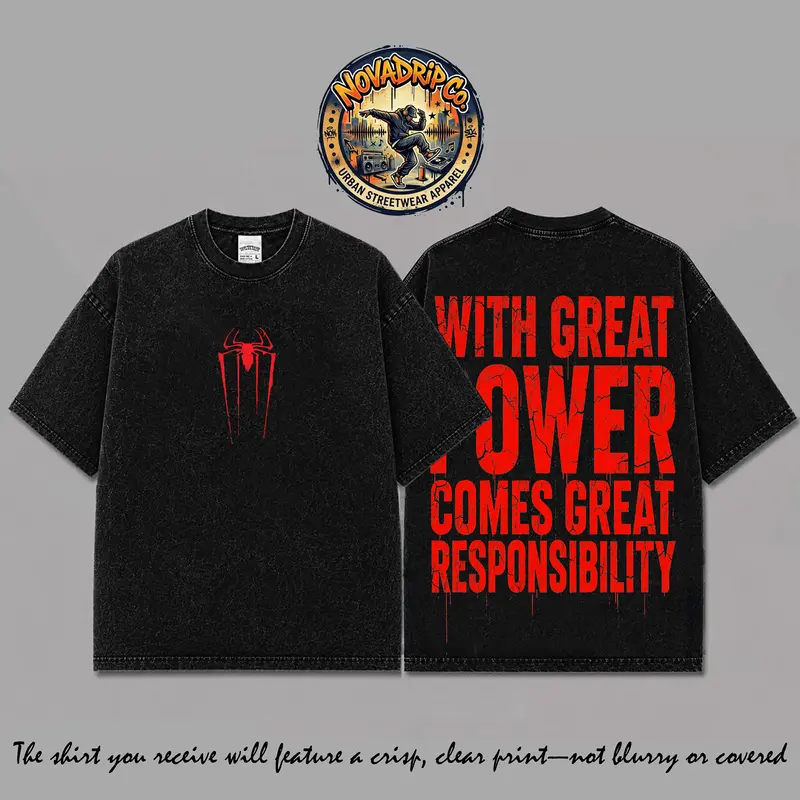 Vintage 26 Spidey Inspired Washed Oversized Cotton Graphic T-Shirt V6, Vintage Movie Actor Fan Tee, The Peter Shirt, Y2K Comic Style Streetwear Top, Red Cotton Unisex Tee, Retro Superhero Inspired Shirt, Gift for Movie Fans