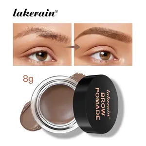 Lakerain Eyebrow Pomade with Dual-Ended Brush, Eyebrow Tinting Cream, Waterproof Eyebrow Creams, Waterproof & Sweatproof Brow Makeup, Brow Enhancer, Fills and Shapes Eyebrow, 6 Shades for All Skin Tone, Eyebrow Cosmetics, Tinted Eyebrow Cream