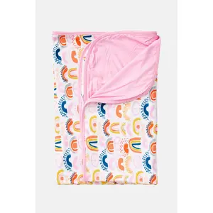 Mirna Stretchy Oversized Blanket - Rainbows Pink