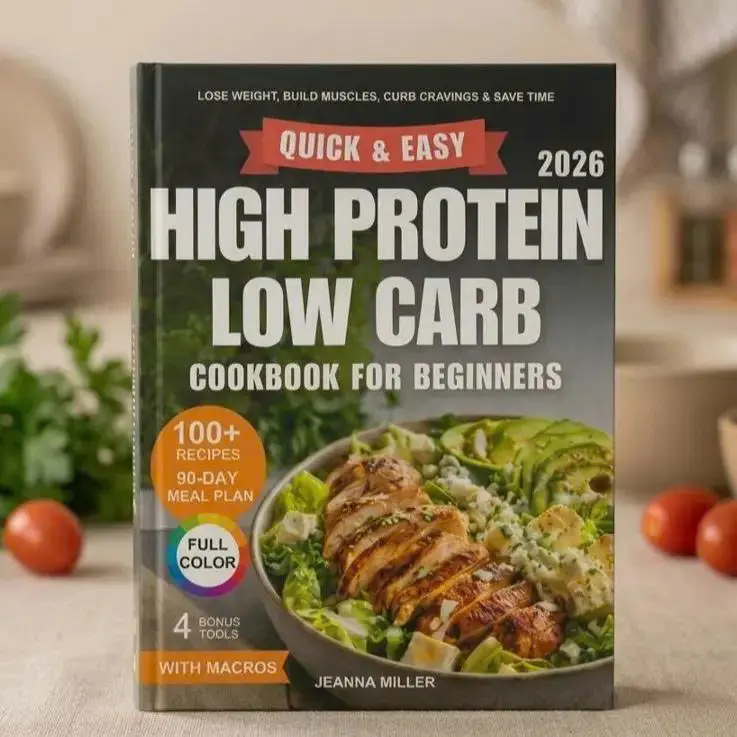 Quick and Easy High Protein Low Carb Cookbook for Beginners | 100+ Fast Recipes with 30 Minute Meals, 90 Day Cooking Plan, Grocery Tips, Meal Prep Ideas, Breakfast Lunch Dinner Snacks & Beginner Kitchen Guide