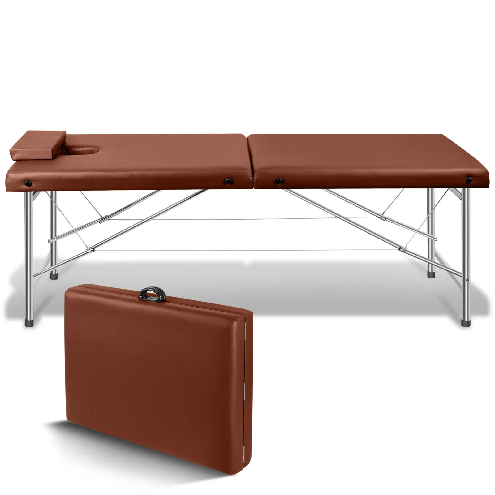 Portable Massage Table 24" Foldable Spa Bed Fixed Height Aluminum Massage Bed Lash Facial Tattoo Esthetician Table