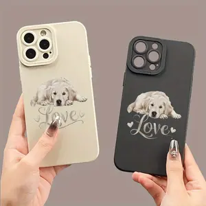 Cute Golden Retriever Pattern Phone Case, TPU Material, Anti-Slip and Shockproof, Compatible with iPhone 17PROMAX 17AIR 17/16/15/14/13/12/11 PROMAX X XS E PLUS, MS217