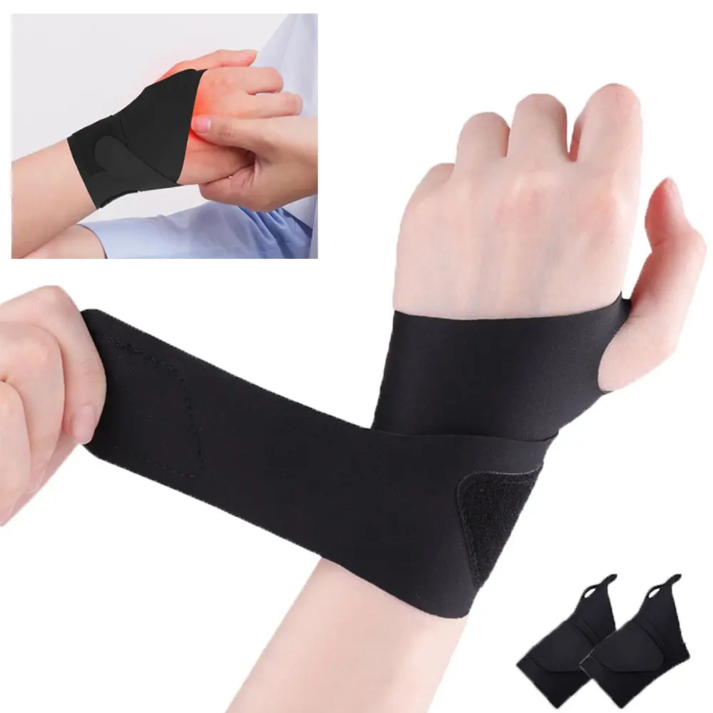 2 Pack Thin Compression Wrist Brace for Men & Women, Adjustable Elastic Wrist Support for Carpal Tunnel Arthritis Tendonitis Sports Pain Relief, Soft & Comfortable Day/Night Wrist Wraps