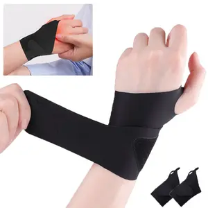 2 Pack Thin Compression Wrist Brace for Men & Women, Adjustable Elastic Wrist Support for Carpal Tunnel Arthritis Tendonitis Sports Pain Relief, Soft & Comfortable Day/Night Wrist Wraps