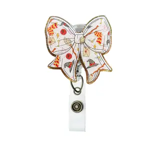 Wizard Bow Badge Reel - Wizard World Retractable ID Badge Holder - Magical Name Badge Clip- Handmade Accessory for Nurses, Teachers & Office Staff