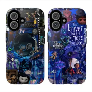 Movie Collage Phone Case – Portal Scene, Button-Eyed Characters & Gothic Fantasy Aesthetic for iPhone 17–11 Pro Max, Galaxy S25–S21 Ultra
