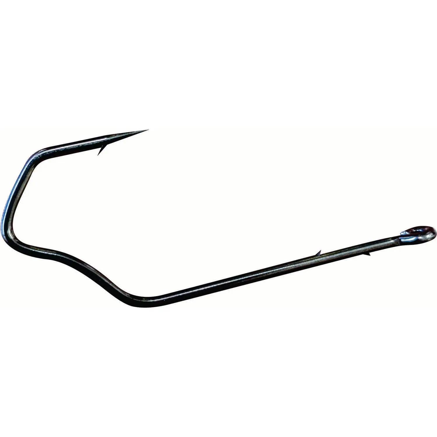 6 Pack High Carbon Steel Straight Shank Worm Hooks - Black Nickel Finish, Spear Point, Barbed Points, Inside-Outside Barbs, VGrip Technology, Several Sizes, Lessening of Impact on Fish, Boosted Landing Ratios & Fishing Efficiency