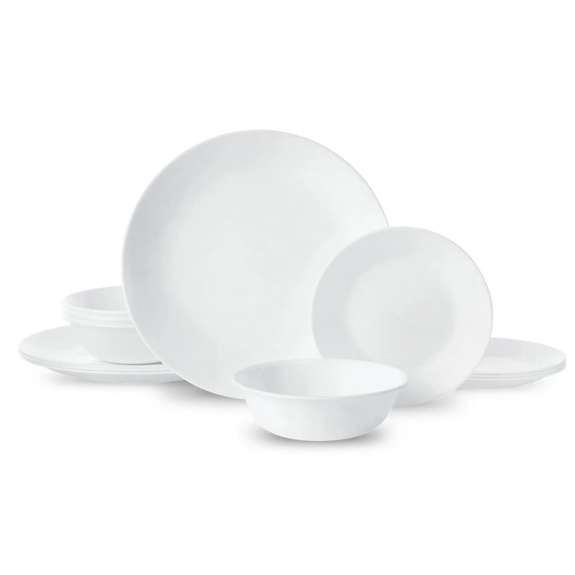Corelle- Winter Frost White, Round 12-Piece Dinnerware Set