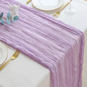 Lavender Lilac Purple Cheesecloth Table Runner Spring Summer 10ft Boho Gauze Cheese Cloth Runner Easter for Wedding Party  Bridal Shower Birthday Table Decorations