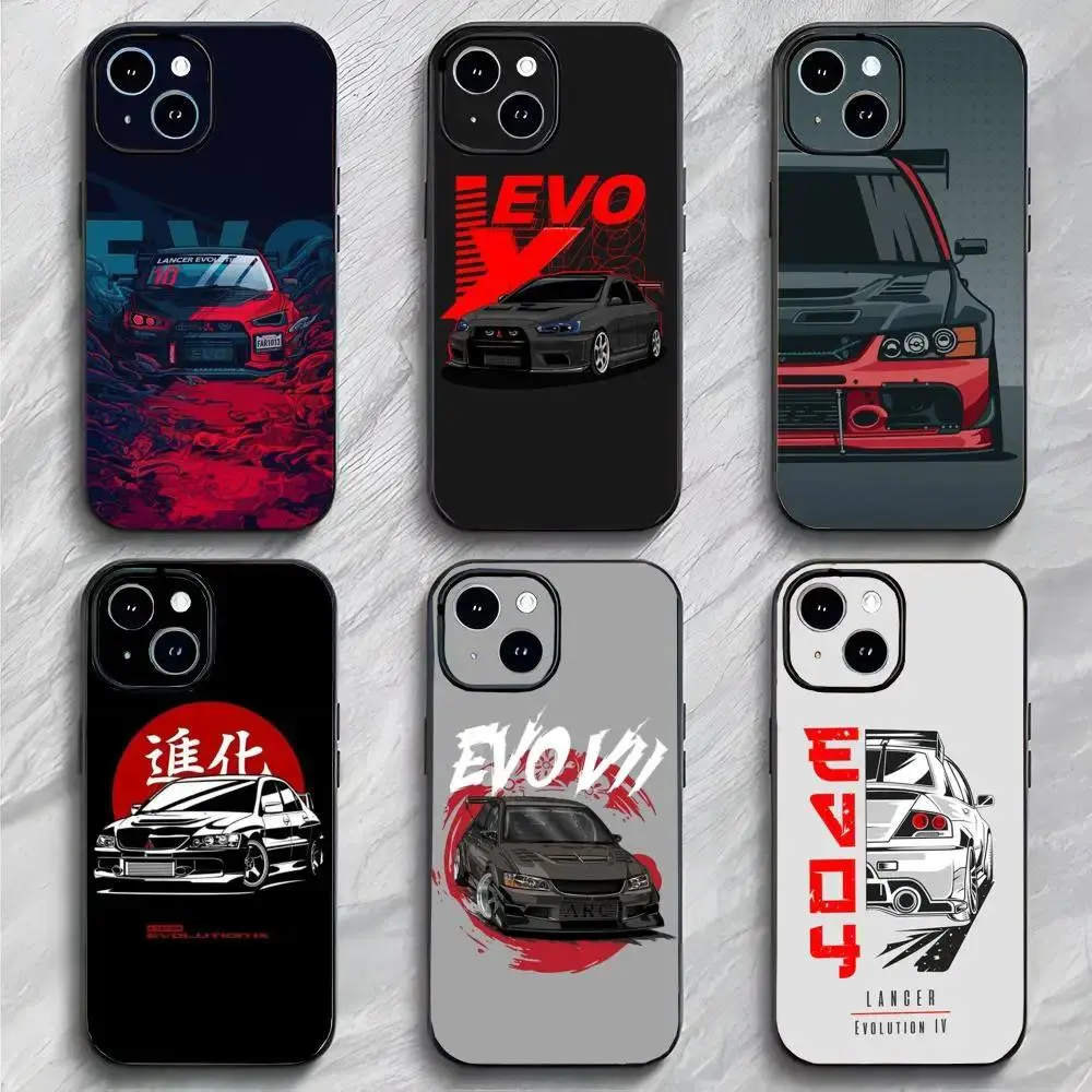 EVO JDM Smartphone Casing, Black Matte Slim Racing Protective Cover for iPhone 11-17 Pro Max/Plus & Samsung Galaxy S23-S25, Cellphone Devices Accessories