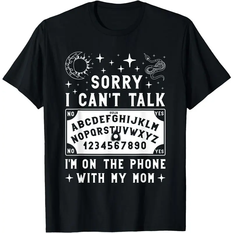 Funny Ouija Graphic T-Shirt, 'On The Other Line' Sarcastic Saying, Unisex 100% Cotton Classic Fit Shortsleeve Casual Top, Tshirt