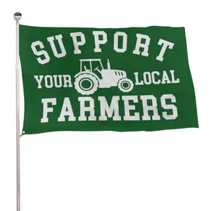Support Your Local Farmers Flag FREE SHIP God Agricultural Harvest Feed America Tractor Freedom Case John Deere Sign Poster Usa 3x5' Single Support Your Local Farmers Wall Tapestry Green Tractor And Text Design For Living Room Bedroom Or Farmhouse Decor
