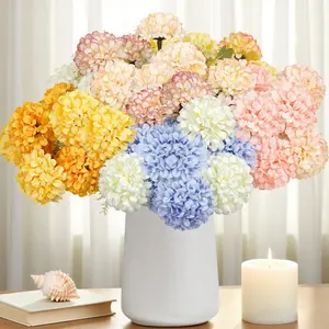 6 Pcs Artificial Flowers Chrysanthemum Ball Fake Flowers Lifelike Artificial Chrysanthemum Ball for DIY Wedding Floral Bouquets Bridal Shower Table Centerpieces Home Kitchen Garden Home Decoration Bouquet Artificial Hydrangea (Multi Colors)