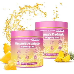 Feminine Probiotics Gummies - Pineapple Flavor, Supports pH Balance & Dryness Relief, Prebiotic & Probiotic Blend with Slippery Elm Healthcare Dietary