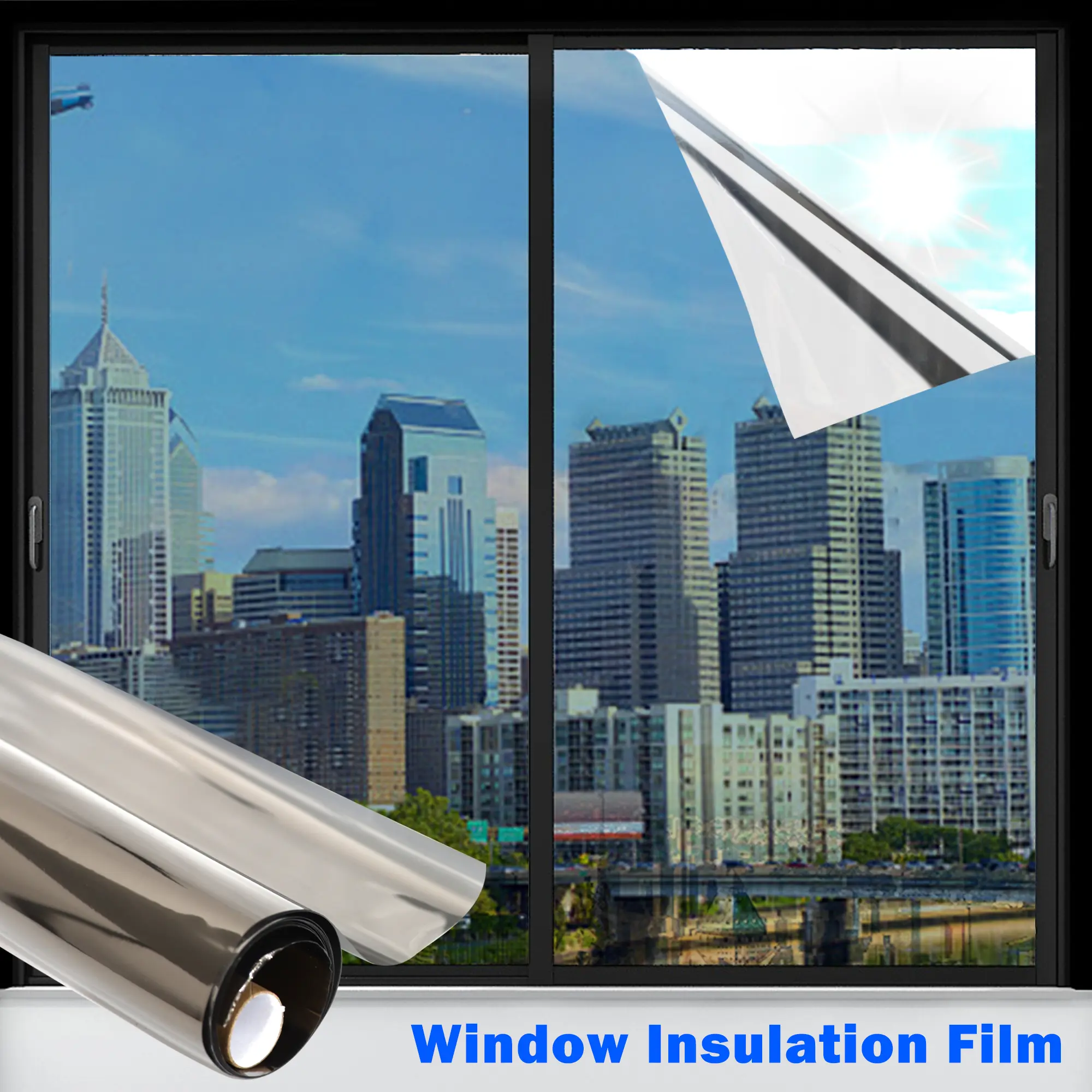 1 Count Window Privacy Film, UV Blocking Light Shielding Window Protective Film for Household Glass Surfaces