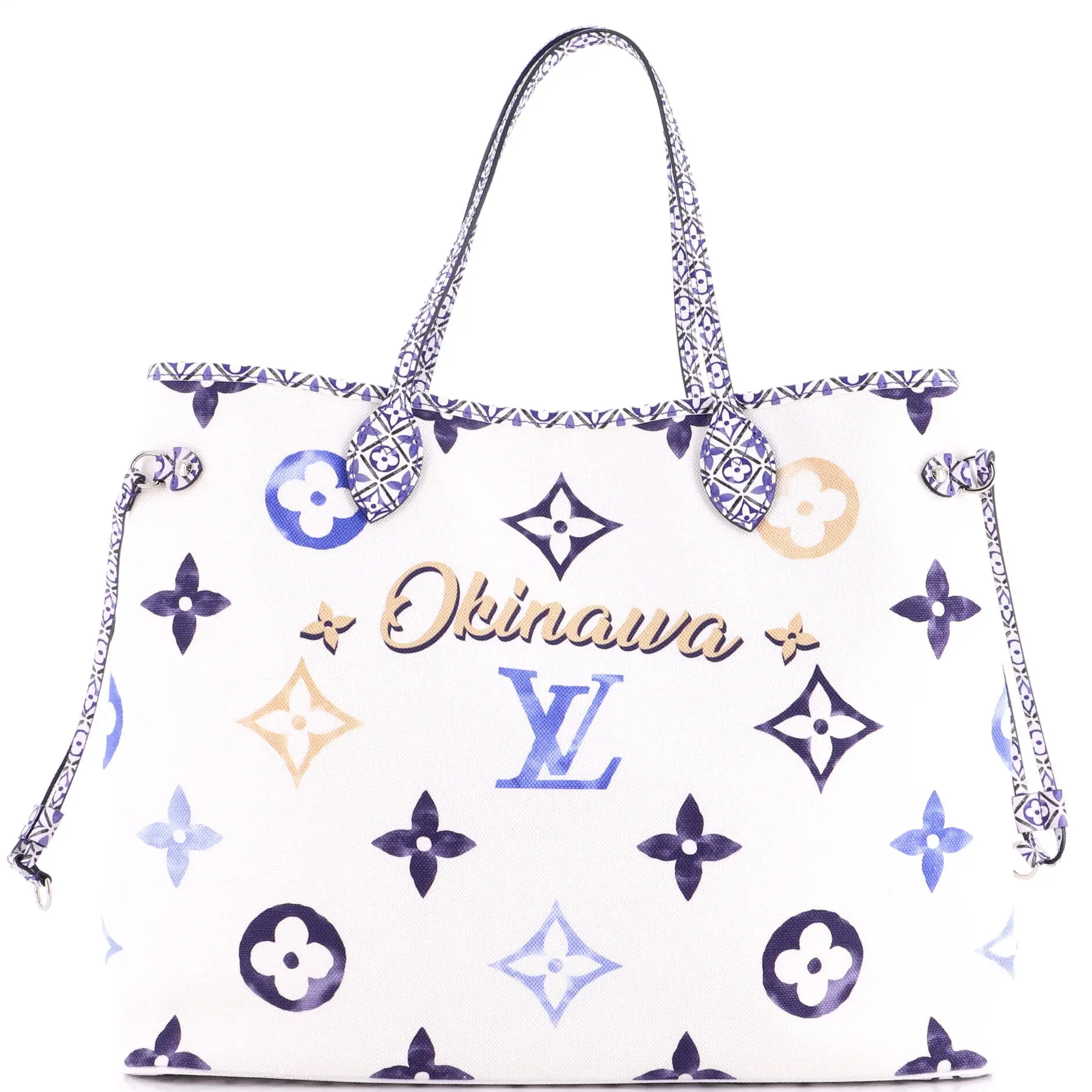 Pre-owned Louis Vuitton Canvas Coated Shoulder Bags Neverfull NM Tote Limited Edition Cities By The Pool Monogram Watercolor Giant GM by Rebag