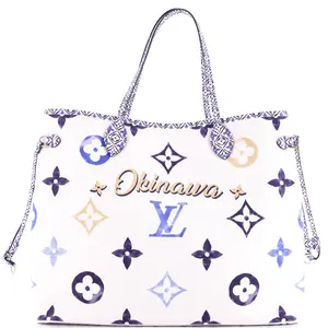 Pre-owned Louis Vuitton Canvas Coated Shoulder Bags Neverfull NM Tote Limited Edition Cities By The Pool Monogram Watercolor Giant GM by Rebag