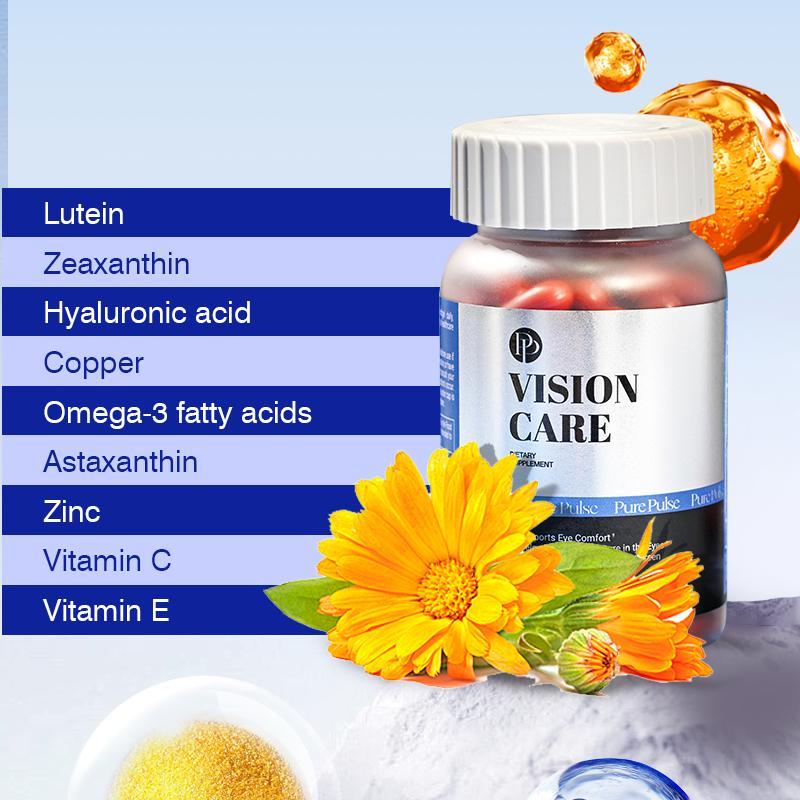 Pure Pulse Vision Care Eye Support Dietary Supplement for US Customers - 60 Count Bottle