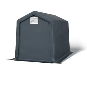 PHI VILLA Outdoor Portable Storage Shelter Shed Garage with Roll up Zipper Doors & Vents Carport for Motorcycle Waterproof and UV Resistant Anti-Snow Portable Garage Kit Tent, Gray