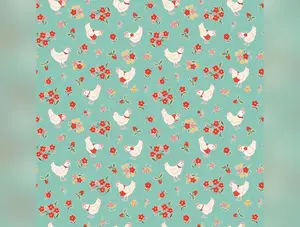 Farmhouse Fancy | Spring Chicken Teal by Elea Lutz for Poppie Cotton | FH25960