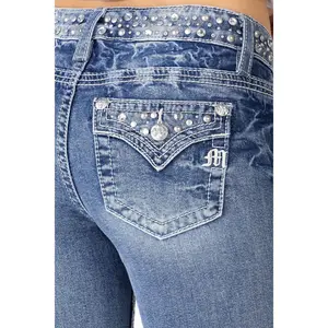 Clara Rhinestone Straight Jeans