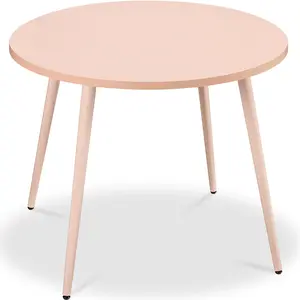 Best Choice Products Round Mid-Century Modern 35.5in Dining Table, Dinette for Home or Kitchen w/Wood Finish Steel Legs​