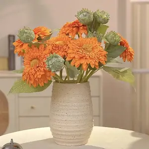 Elegant artificial teddy sunflower bouquet for home entrance and dining table decoration, vintage artificial bouquet