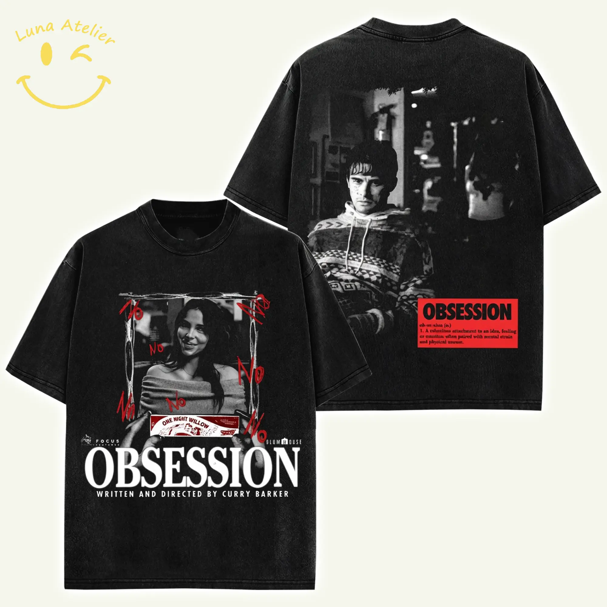 Vintage Obsession 2026 2 Sided V5 Shirt Horror Movie Graphic High-Quality Unisex Cotton Shirt Nikki Obsession Shirt - Red Neon Horror Movie Aesthetic T-shirt Gothic Horror Tee Vintage Thriller T-Shirt Horror Movie Graphic Fan T-Shirt