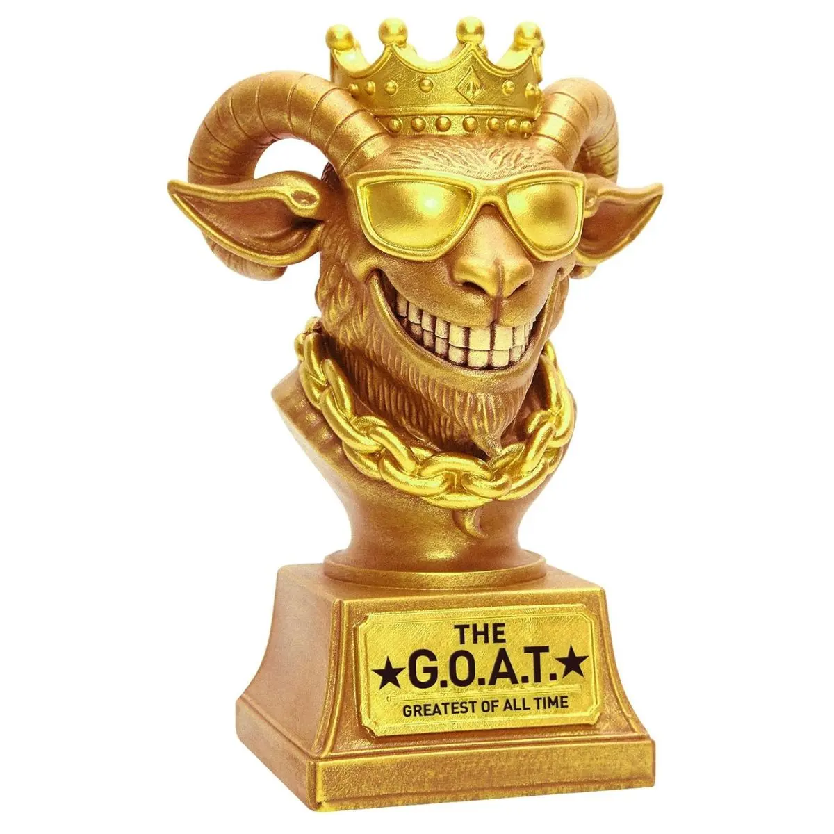 GOAT Trophy Award – Funny Greatest of All Time Desk Trophy for Office, Fantasy Sports & Gifts