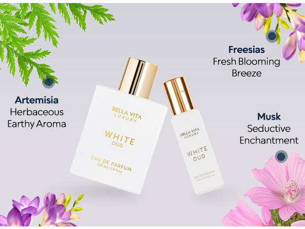 BellaVita Luxury's White Oud More Mystery | 100ml+20ml Perfumes | EDP | Orange, Freesia & Wood Notes | Unisex Perfume | Long Lasting