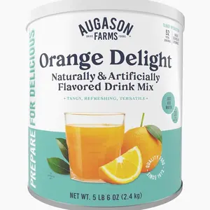 Augason Farms Orange Delight Drink Mix Can – 52 Servings Instant Powdered Beverage, Shelf-Life Up to 30 Years, Emergency Food Supply & Everyday Refreshment