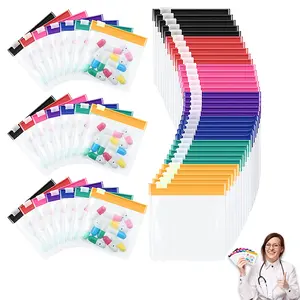 35 Pcs Pill Pouch Bags Zippered Set Reusable Translucent Medicine Organizer Self Sealing Travel Plastic Bags with Slide Lock for Storage EVA Material