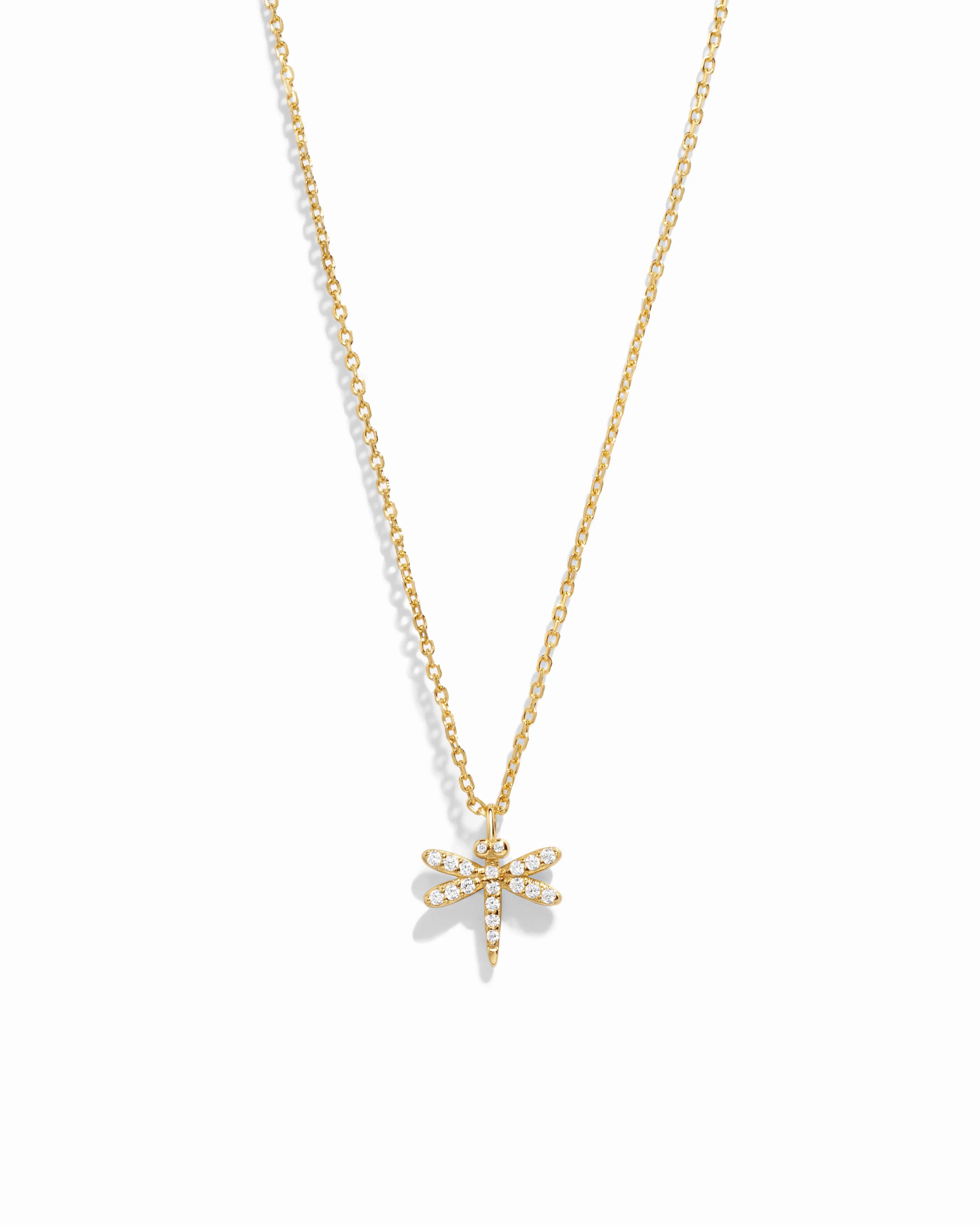 Sami Jewels Dainty Dragonfly Necklace for Women, Adjustable Length 16" with 3" Extension Chain, 925 Sterling Silver Plated in 14k Gold, Hypoallergenic, Nickel-free, Ideal for Everyday Wear