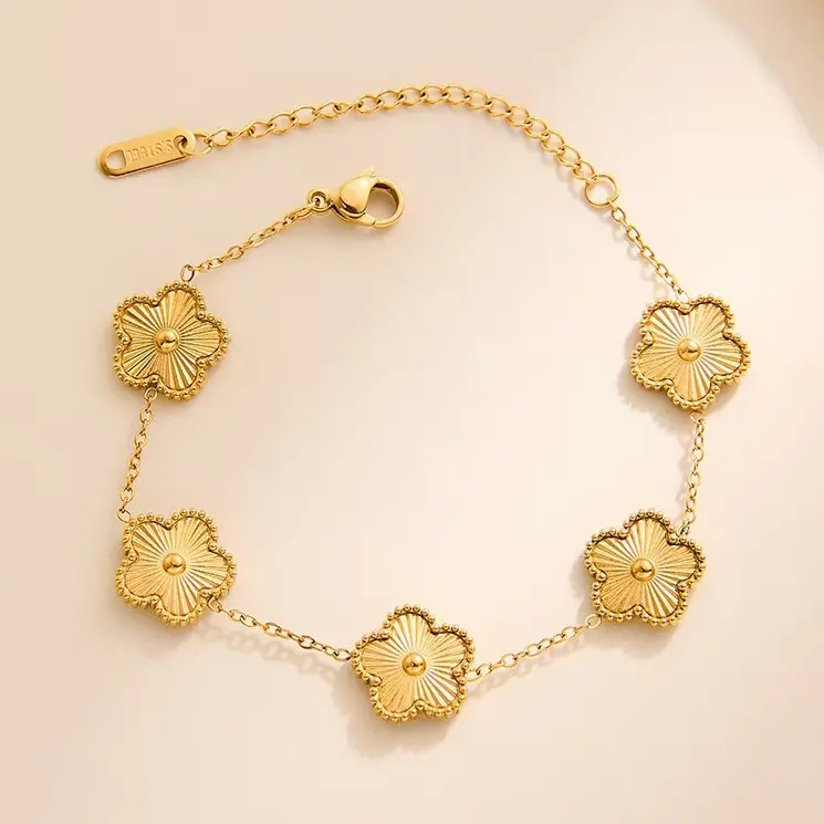 Five Leaf Clover Bracelet for Women ,Bracelet Jewelry Gift for Women