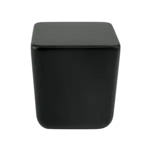 212 MAIN Berenson Hardware Large Size Mini Zinc Square Knob, Black, Square Shape, Contemporary Door Hardware