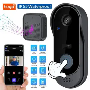 Wireless Video Doorbell Camera, Rechargeable Smart Visual Doorbell, Modern Home Security Doorbell with Night Vision, Safety Intercom for Privacy, Alarm, Sensor and waterproof doorbell