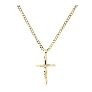 Steel by Design Men's Crucifix Pendant w/ Curb Link Chain