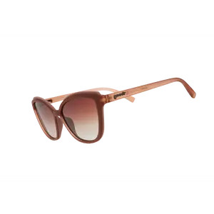 goodr The Double Espresso Effect Medium Size (Pounce G) Translucent Brown Frame with Brown Gray Lens, UV400, No Slip No Bounce No Tangle