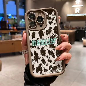 Phone Case for iPhone 17 16 Pro Max 15 Plus 14 13 12 11 XS  Cow pattern Pocket-Friendly Shockproof Silicone Protective SoftCase