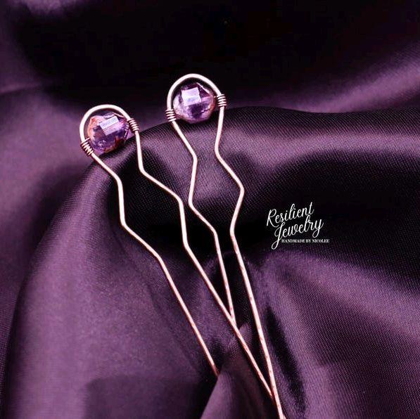 Super 7 Hammered Copper 3 Inch Hair Pins 2 Pack