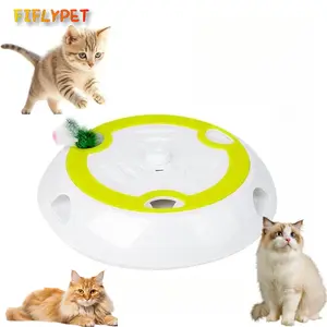 FIFLYPET  Whack A Mole Cat Mouse Toy for Cats - Interactive Cat Toys with Automatic Feather Mice & No Touch Sensor Required