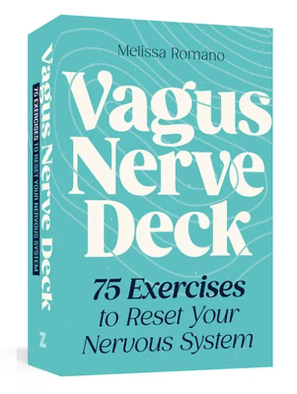 Vagus Nerve Card Game - 75 English Stress & Anxiety Relief Exercises to Reset Your Nervous System by Melissa Romano, 6.5" h x 4.53" l x 1.5" w Self-Help Humanities & Social Sciences Cards