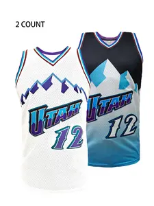 KTYSDE Utah #12 John Stockton Vintage Embroidered Basketball Jersey | Men's Retro Mesh Classic Fan Jersey for Sports & Collection