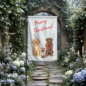 Personalized Pet Christmas Garden Flag with Dogs & Cat | Custom Holiday Pet Flag | Merry Christmas Yard Decor Pet Garden Flag Custom Garden Flag