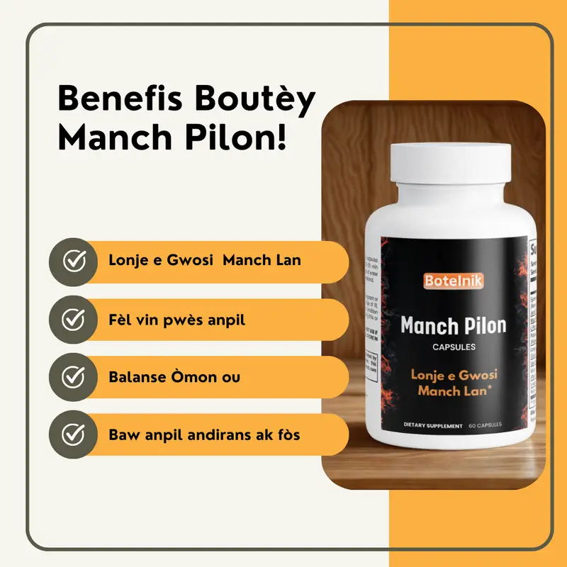BoteInit Manch Pilon Dietary Supplement 60 Tablets United States of America Enhances Energy & Improves Nutrient Absorption
