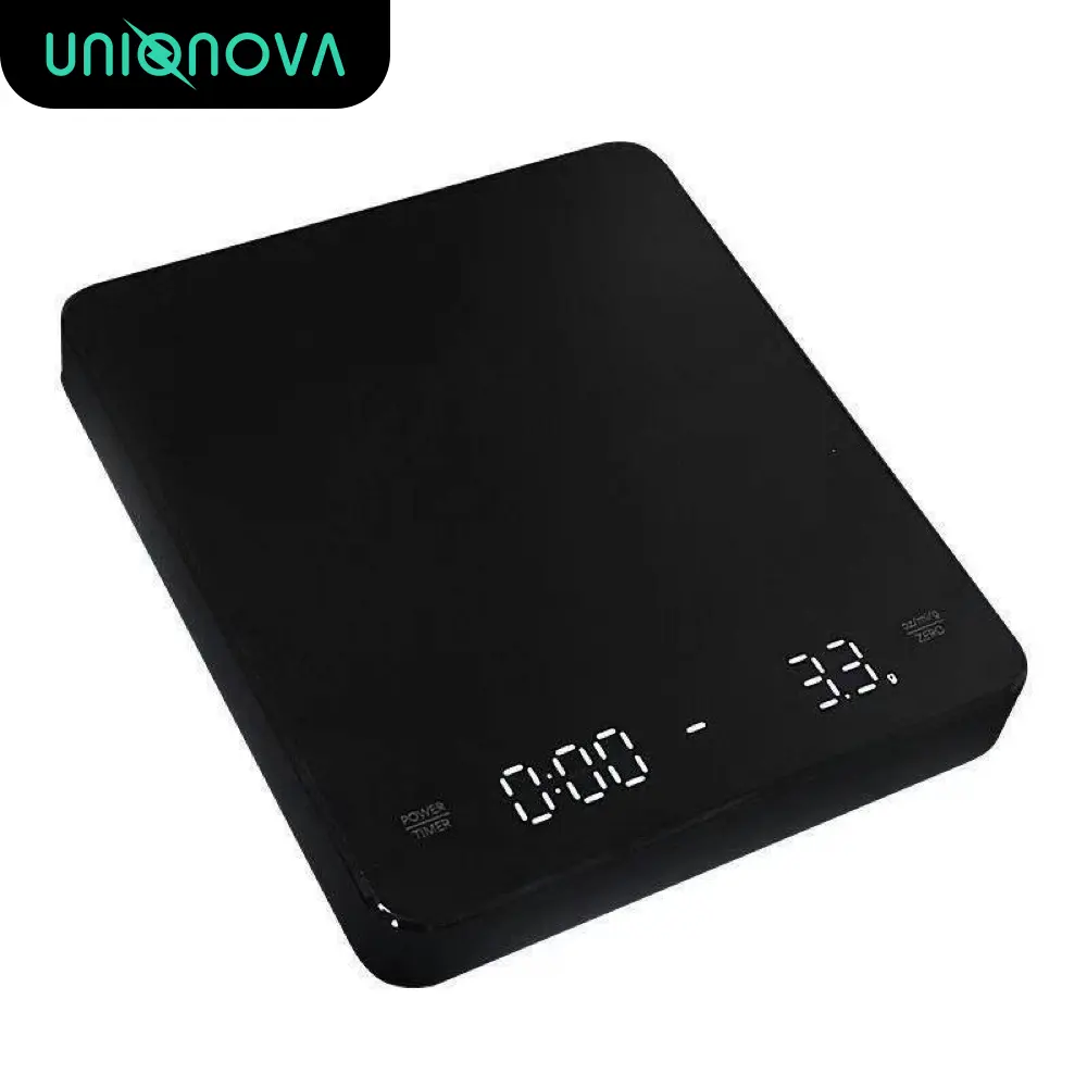 Digital Coffee Scale with Timer for Pour Over Drip Coffee 3kg/0.1g Espresso g/oz/ml LED Display  Type-C Recharge Tare Function Precise Measuring