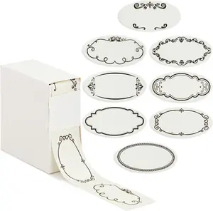 Juvale Dissolvable Food Labels - 300 Pack, White Rectangular, 1.1 X 2.25 in - Canning Jar Labels & Pantry & Freezer Container Stickers - 8 Unique Designs