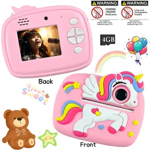 Kid's Instant Print Camera, 48MP Dual Camera, 1080P HD Video Recording, Print On The Spot, Capture Beautiful Moments. Features Fun Filters And Creative Borders To Spark Artistic Creativity; Supports Video Shooting, Music Playback, Educational Games,