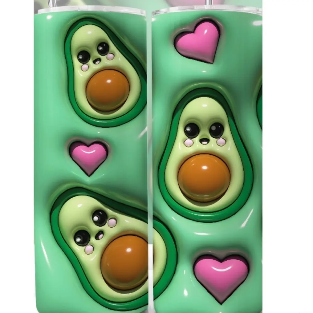 Avocado heart 3D tumbler